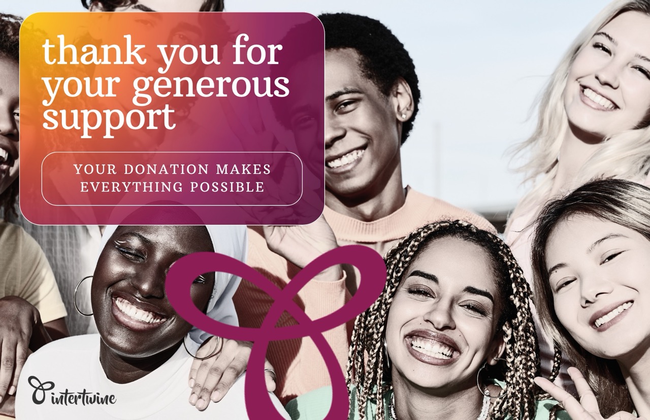 thank you for your generous support. your donation makes everything possible. the image is a stock photo of young people of colour.